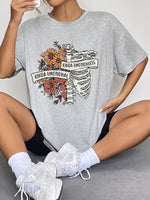 Hazel Blues® | Floral & Skull Graphic T-Shirt