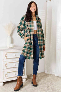 Hazel Blues® |  Double Take Plaid Collared Neck Long Sleeve Shirt