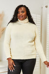 Hazel Blues® |  Heimish Long Sleeve Turtleneck Sweater with Side Slit