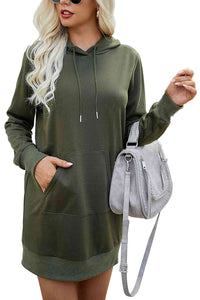 Hazel Blues® |  Drawstring Long Sleeve Hooded Mini Dress