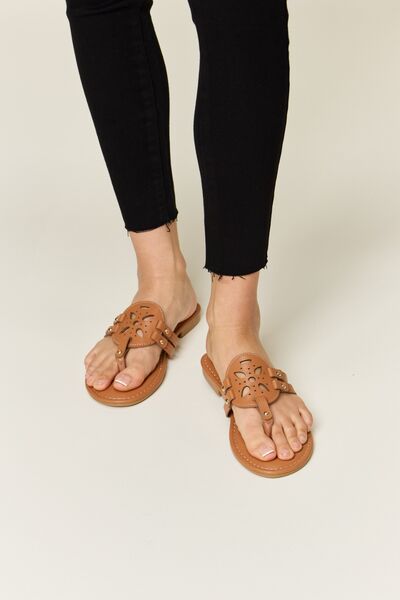 Hazel Blues® |  Forever Link Cutout PU Leather Open Toe Sandals