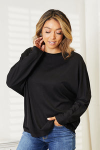 Hazel Blues® |  Double Take Seam Detail Round Neck Long Sleeve Top