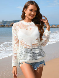 Hazel Blues® |  Heart Openwork Long Sleeve Cover-Up