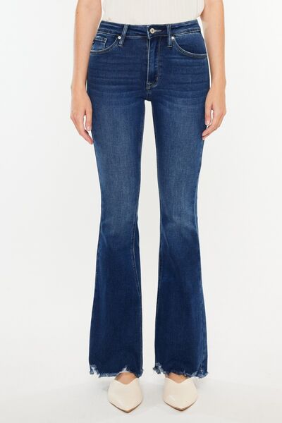 Hazel Blues® |  Kancan Cat's Whiskers Raw Hem Flare Jeans