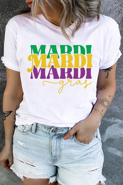 Hazel Blues® | MARDI GRAS Round Neck T-Shirt