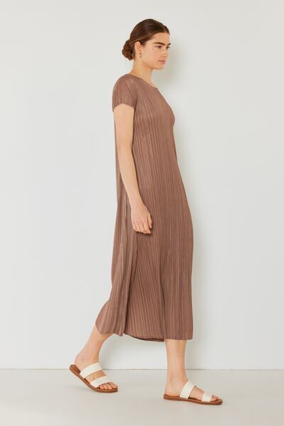 Hazel Blues® | Pleated Cap Sleeve A-Line Dress