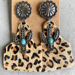 Hazel Blues® |  Turquoise Decor Cactus Alloy Earrings