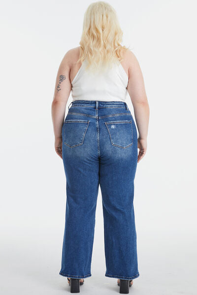Hazel Blues® |  BAYEAS High Waist Two-Tones Patched Wide Leg Jeans