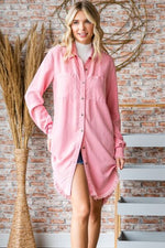 Hazel Blues® |  Veveret Button-Up Shirt Dress