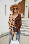 Hazel Blues® |  Leopard Button Up Dropped Shoulder Cardigan