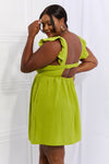 Hazel Blues® |  Culture Code Sunny Days Empire Line Ruffle Sleeve Dress in Lime
