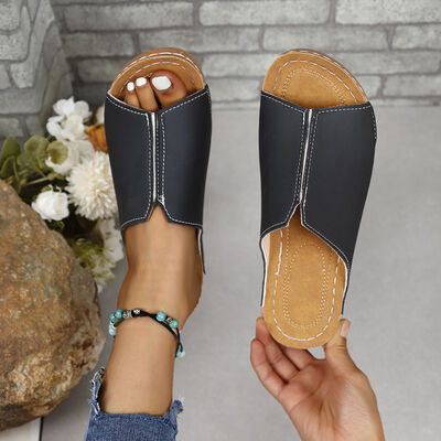 Hazel Blues® |  PU Leather Open Toe Sandals