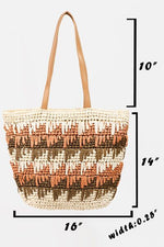 Hazel Blues® |  Fame Straw Braided Striped Tote Bag