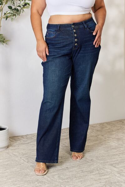 Hazel Blues® |  Judy Blue Button-Fly Straight Jeans