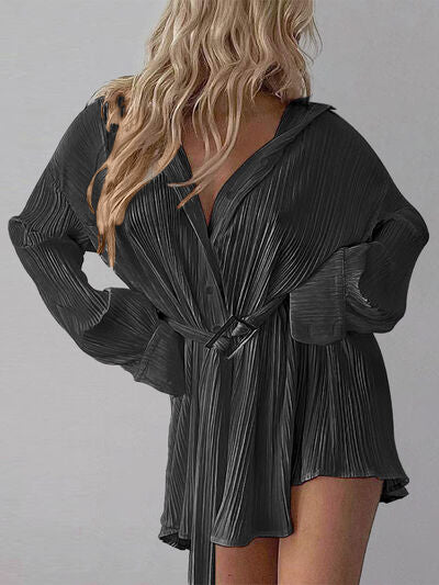 Hazel Blues® |  Button Up Dropped Shoulder Shirt Dress