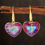 Hazel Blues® |  Natural Stone Heart Drop Earrings