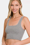 Hazel Blues® |  Zenana Ribbed Square Neck Cropped Tank