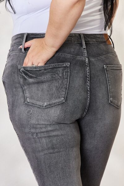 Hazel Blues® |  Judy Blue High Waist Tummy Control Release Hem Skinny Jeans