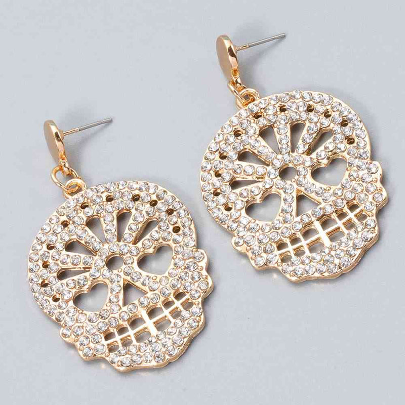 Hazel Blues® |  Skull Rhinestone Alloy Earrings