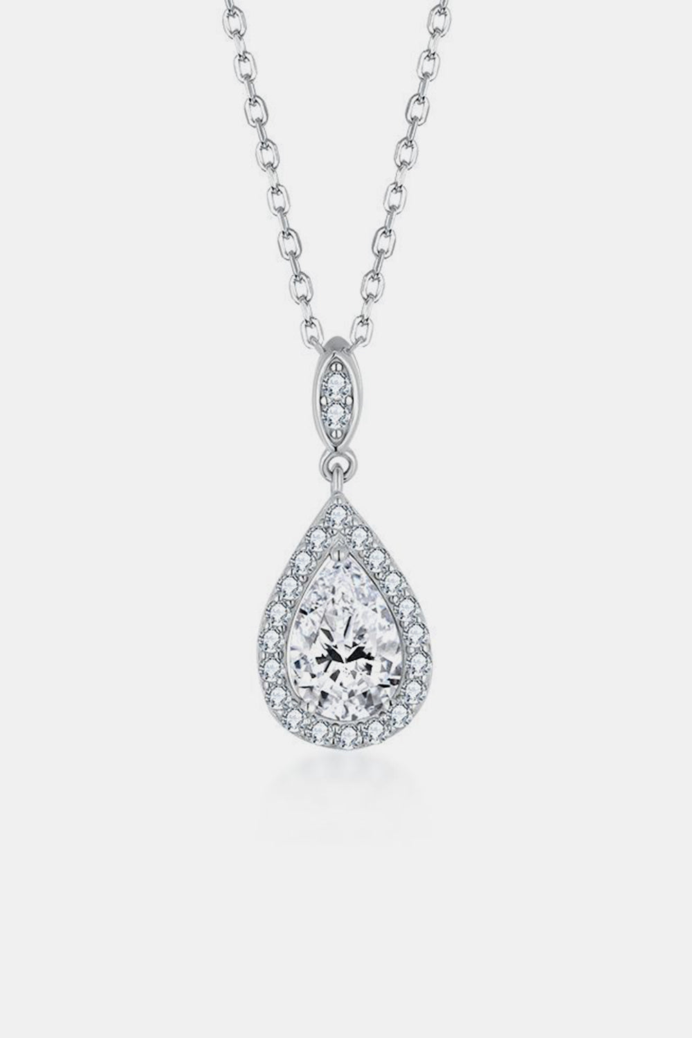 Hazel Blues® |  1.5 Carat Moissanite 925 Sterling Silver Teardrop Necklace