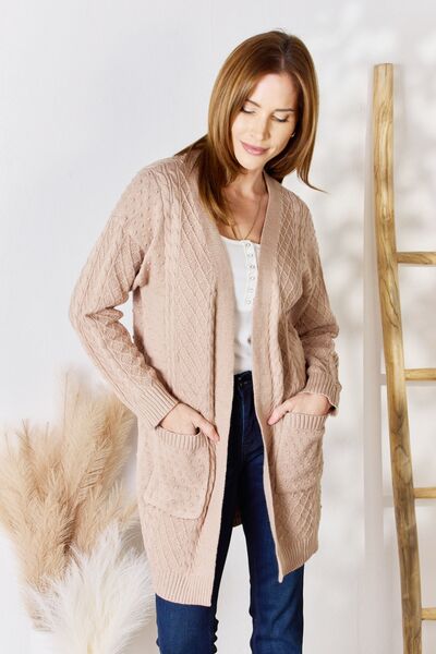 Hazel Blues® |  Hailey & Co Cable-Knit Pocketed Cardigan