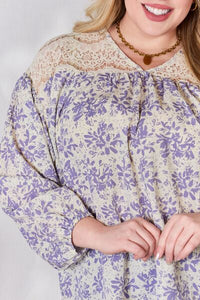 Hazel Blues® |  Hailey & Co Lace Detail Printed Blouse