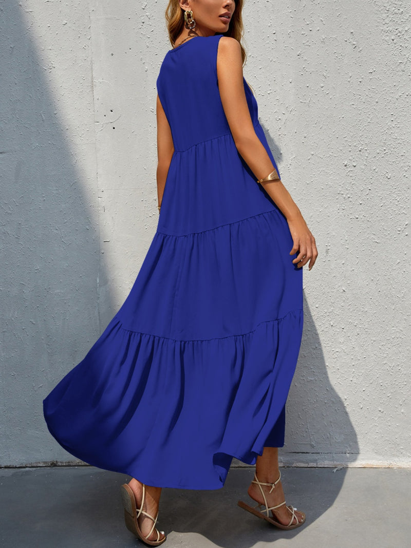 Hazel Blues® |  Tiered V-Neck Sleeve Dress