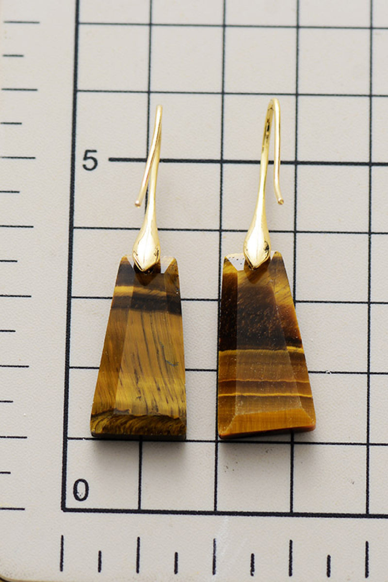 Hazel Blues® |  Handmade Geometrical Shape Natural Stone Dangle Earrings