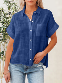 Hazel Blues® |  Button Up Short Sleeve Shirt