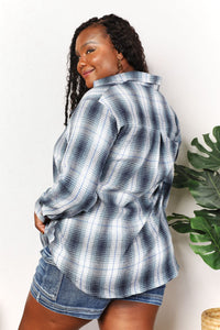 Hazel Blues® |  Double Take Plaid Dropped Shoulder Shirt