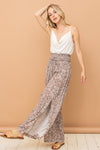 Hazel Blues® |  And The Why Printed Smocked Waist Slit Wide Leg Pants