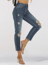 Hazel Blues® |  Distressed Skinny Cropped Jeans