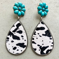 Hazel Blues® |  Turquoise Flower Teardrop Earrings