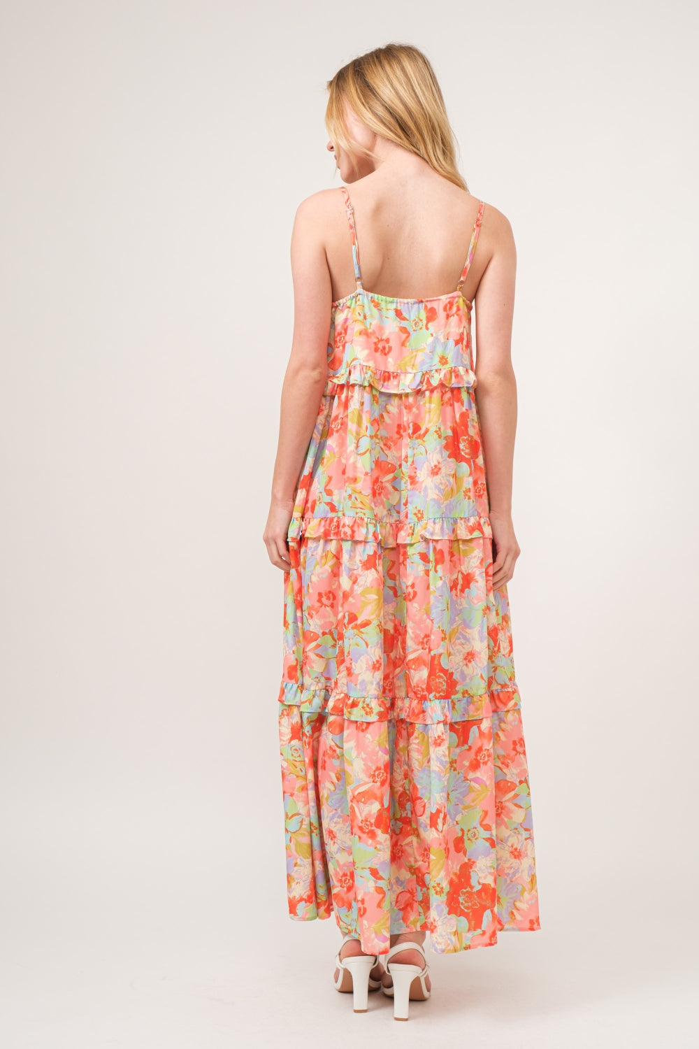 Hazel Blues® |  And The Why Floral Ruffled Tiered Maxi Cami Dress