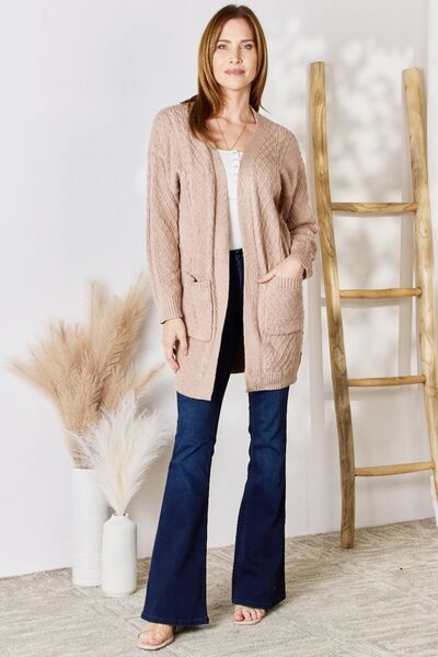 Hazel Blues® |  Hailey & Co Cable-Knit Pocketed Cardigan