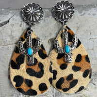 Hazel Blues® |  Turquoise Cactus Dangle Earrings