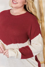 Hazel Blues® |  Hailey & Co Color Block Dropped Shoulder Knit Top