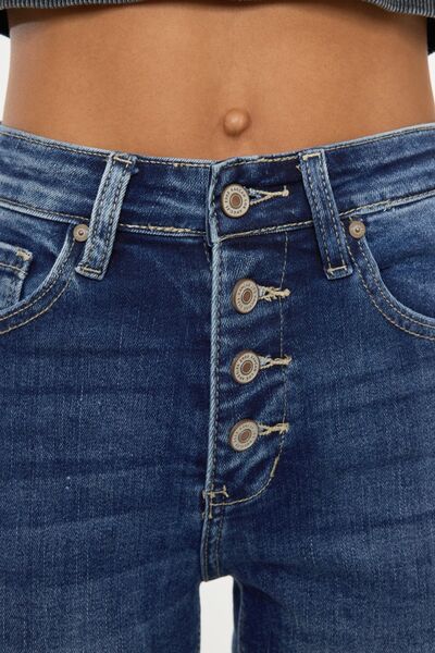 Hazel Blues® |  Kancan Cat's Whiskers Button Fly Denim Shorts