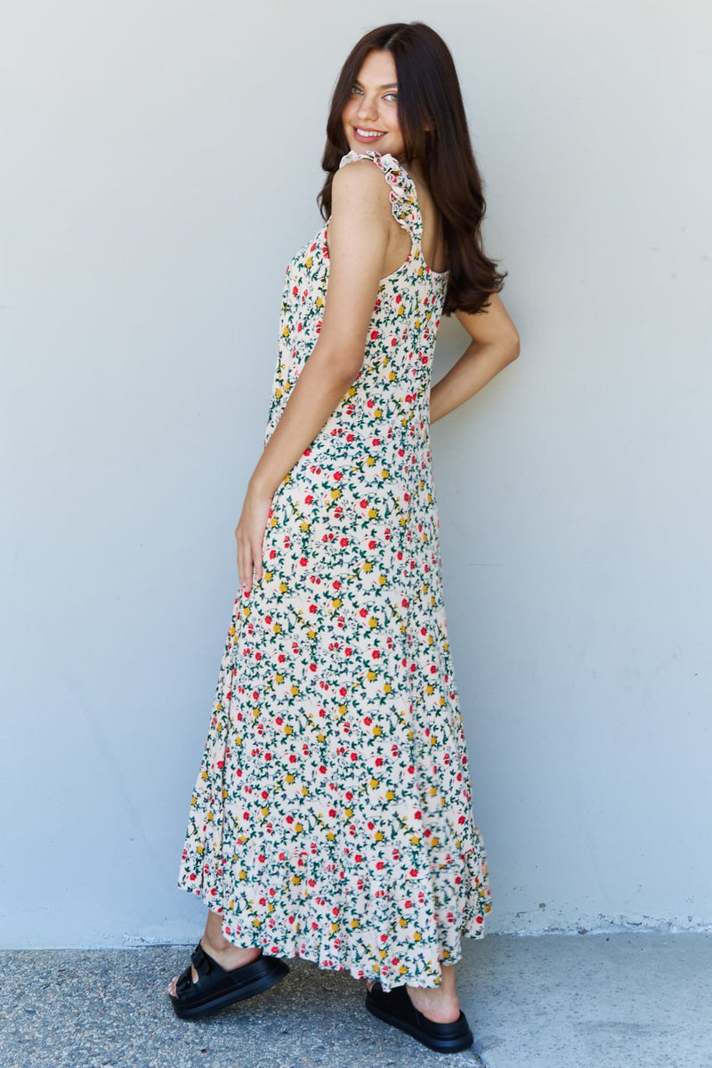 Hazel Blues® |  Doublju In The Garden Ruffle Floral Maxi Dress in Natural Rose