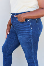 Hazel Blues® |  Judy Blue Marie Mid Rise Crinkle Ankle Detail Skinny Jeans
