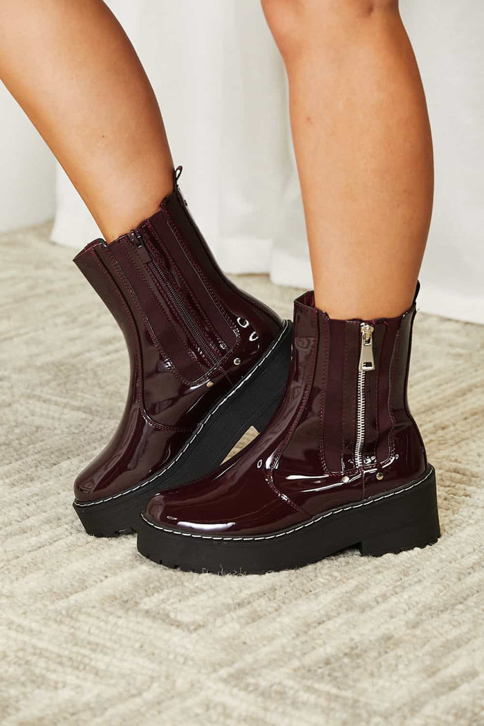 Hazel Blues® |  Forever Link Side Zip Platform Boots