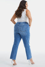 Hazel Blues® |  BAYEAS High Waist Raw Hem Straight Jeans