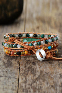 Hazel Blues® |  Natural Stone & Agate Layered Bracelet