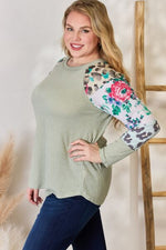 Hazel Blues® |  Hailey & Co Printed Round Neck Blouse