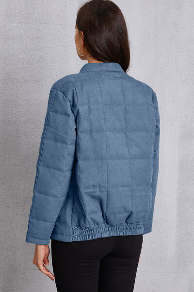 Hazel Blues® |  Zip Up Mock Neck Pocketed Jacket