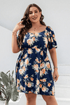 Hazel Blues® | Floral Print V-Neck Flutter Sleeve Mini Dress
