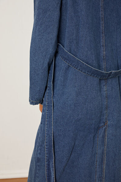 Plus Drop Shoulder Flap Pocket Denim Shirt Dress | SHEIN IN