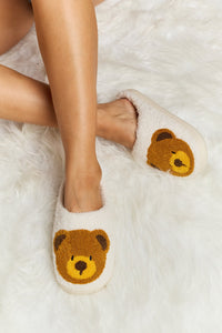 Hazel Blues® |  Melody Teddy Bear Print Plush Slide Slippers