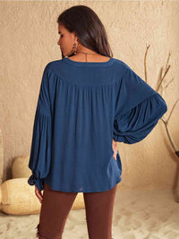 Hazel Blues® |  Tie Neck Long Sleeve Blouse