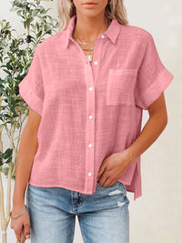 Hazel Blues® |  Button Up Short Sleeve Shirt